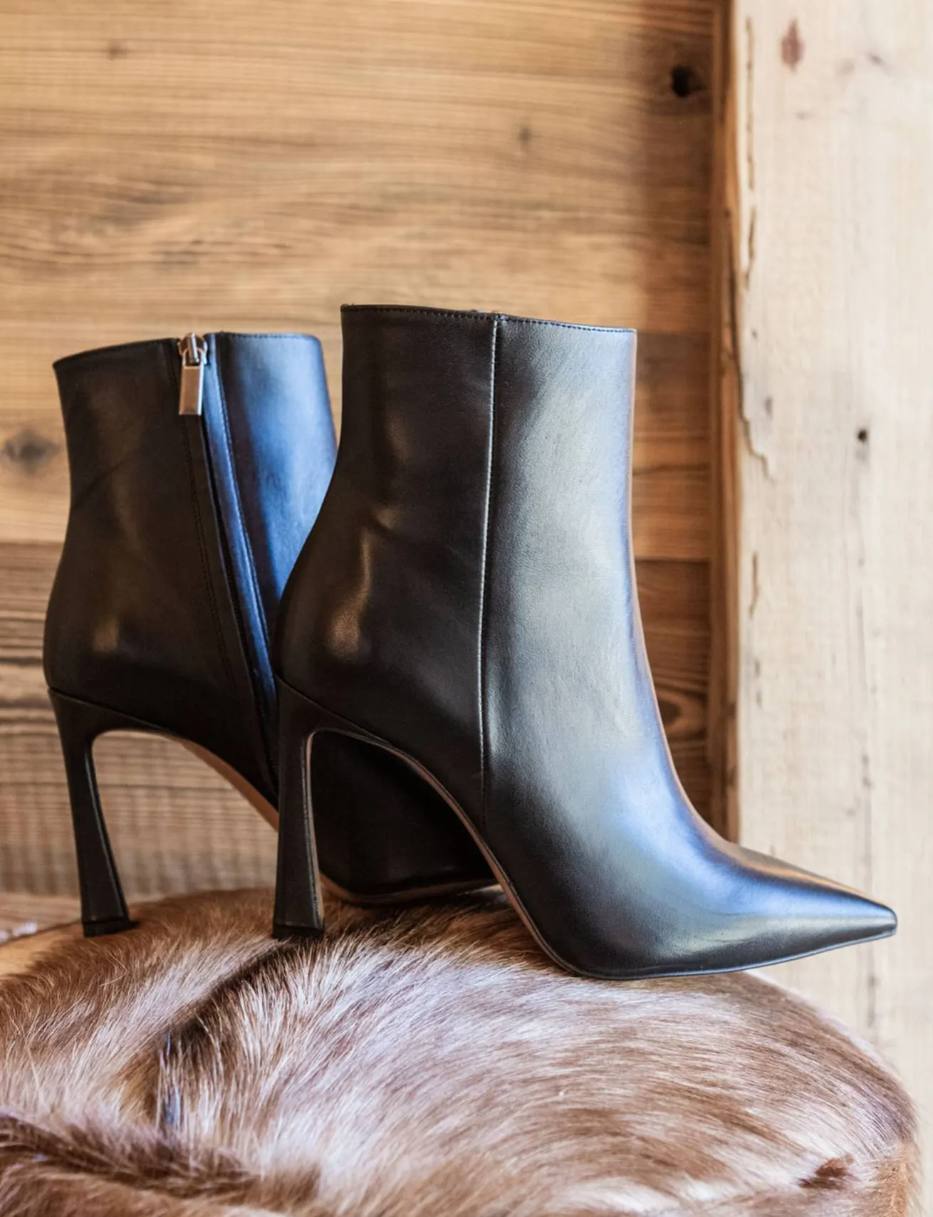 Stivaletti tacco 9cm pelle nero