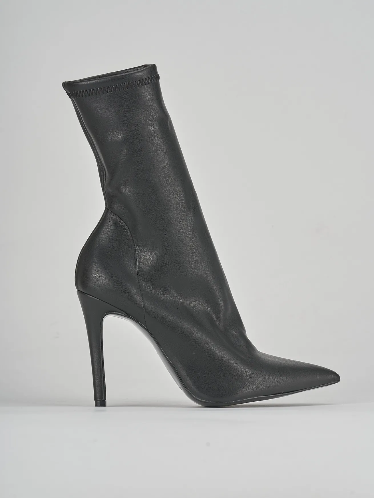 Stivaletti tacco 10cm pelle nero
