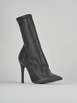 Stivaletti tacco 10cm pelle nero