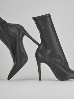 Stivaletti tacco 10cm pelle nero