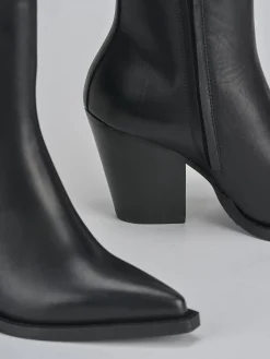 Stivaletti tacco 9cm pelle nero