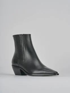 Stivaletti tacco 5cm pelle nero