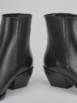 Stivaletti tacco 5cm pelle nero