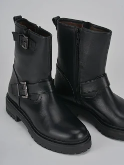 Stivaletti tacco 1cm pelle nero