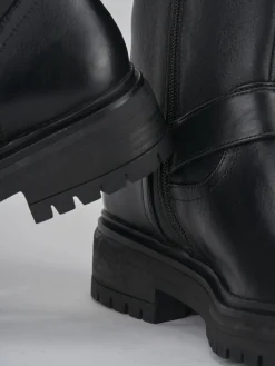 Stivaletti tacco 1cm pelle nero