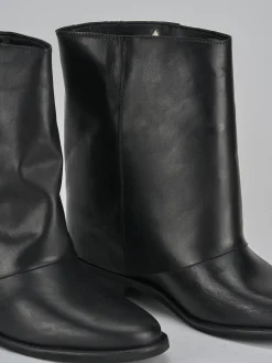 Stivaletti tacco 2cm pelle nero