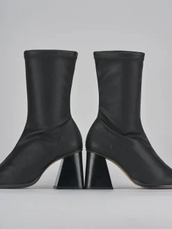Stivaletti tacco 7cm pelle nero