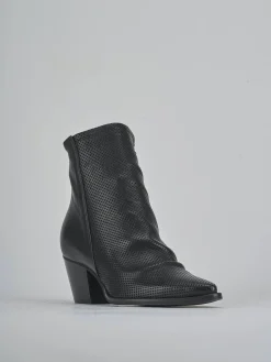 Stivaletti tacco 5cm pelle nero