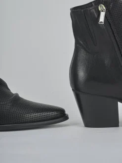 Stivaletti tacco 5cm pelle nero