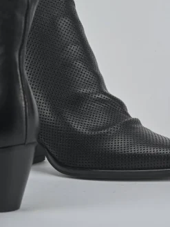 Stivaletti tacco 5cm pelle nero