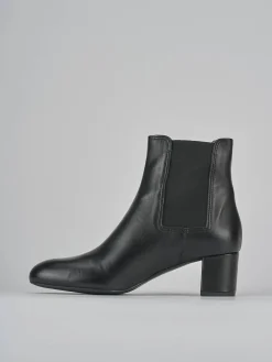 Stivaletti tacco 6cm pelle nero