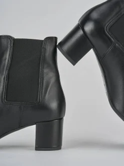 Stivaletti tacco 6cm pelle nero