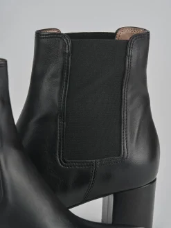 Stivaletti tacco 6cm pelle nero