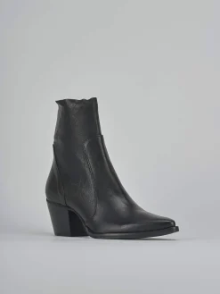 Stivaletti tacco 7cm pelle nero