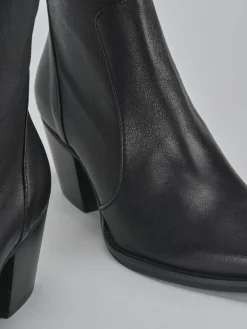 Stivaletti tacco 7cm pelle nero