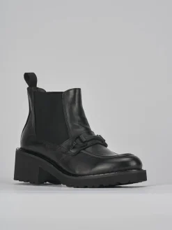 Stivaletti tacco 5cm pelle nero