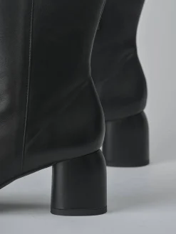 Stivaletti tacco 6cm pelle nero