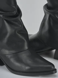 Stivaletti tacco 7cm pelle nero