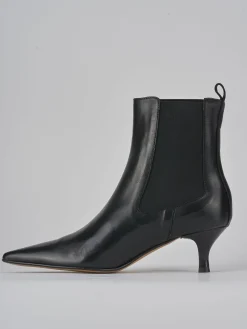 Stivaletti tacco 5cm pelle nero