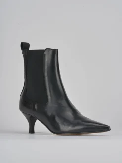 Stivaletti tacco 5cm pelle nero