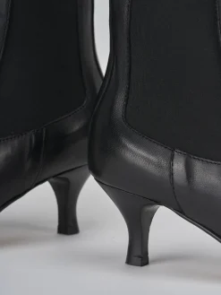 Stivaletti tacco 5cm pelle nero