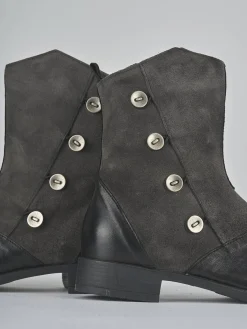 Stivaletti tacco 2cm pelle nero