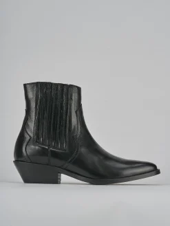 Stivaletti tacco 4cm pelle nero