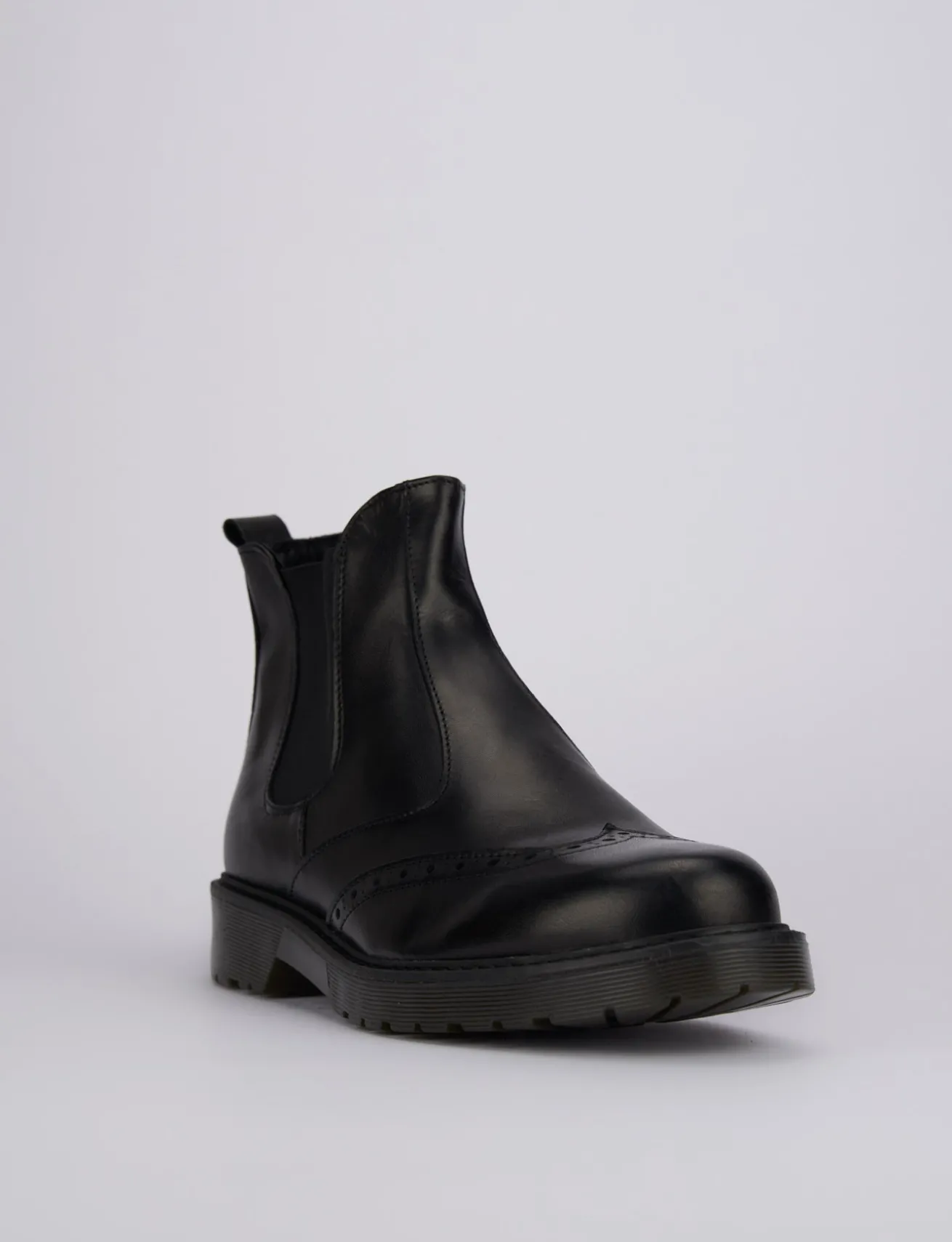 Stivaletti tacco 1cm pelle nero