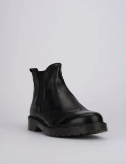 Stivaletti tacco 1cm pelle nero