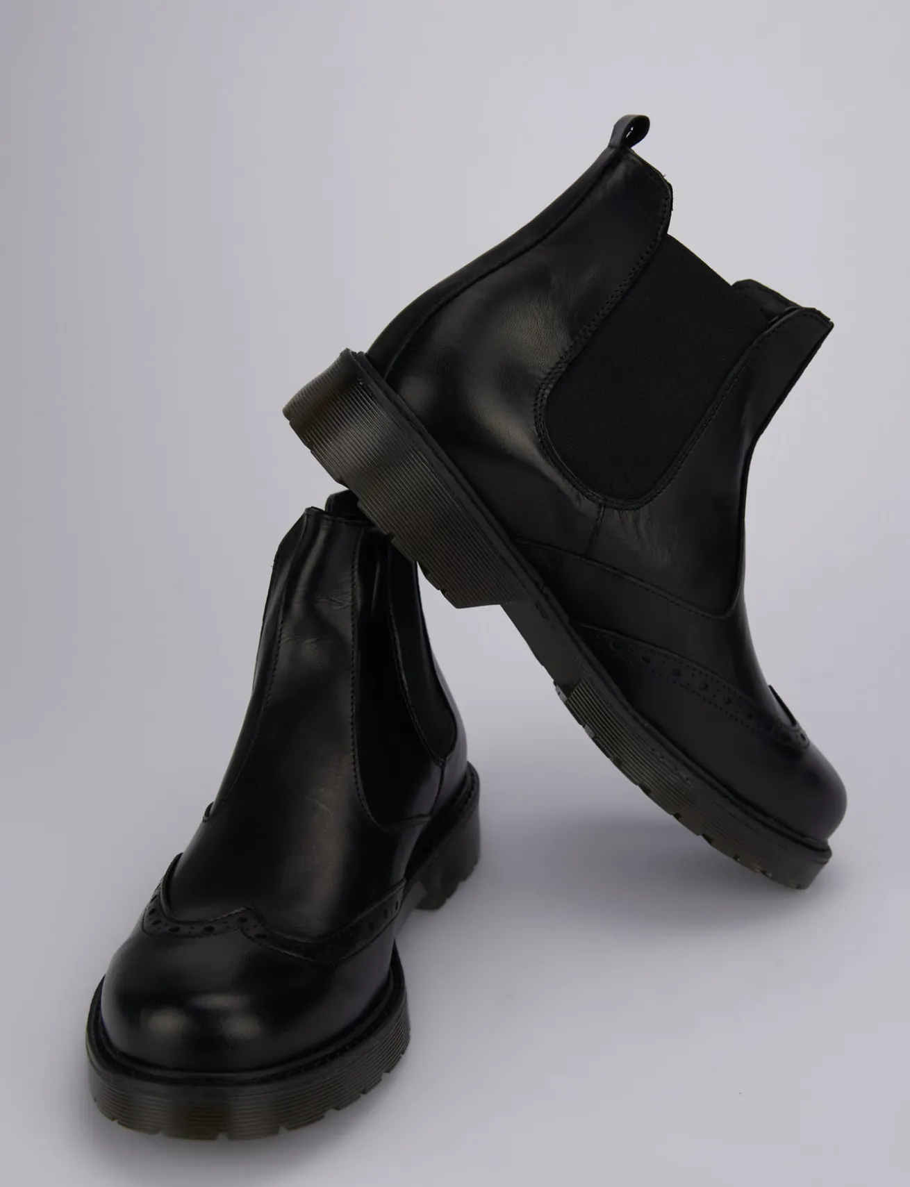 Stivaletti tacco 1cm pelle nero