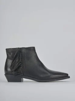 Stivaletti tacco 2cm pelle nero