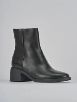 Stivaletti tacco 4cm pelle nero