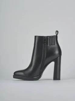 Stivaletti tacco 12cm pelle sostenibile nero