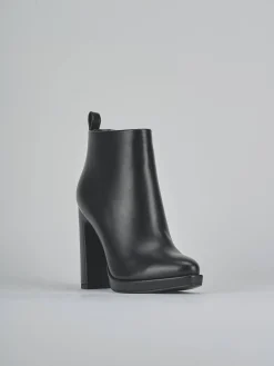 Stivaletti tacco 12cm pelle sostenibile nero