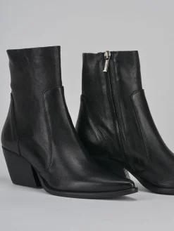 Stivaletti tacco 7cm pelle nero