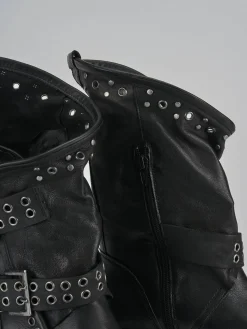 Stivaletti tacco 3cm pelle nero