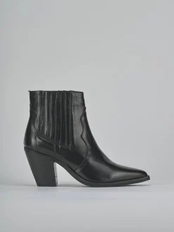 Stivaletti tacco 9cm pelle nero