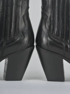 Stivaletti tacco 9cm pelle nero