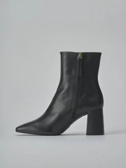 Stivaletti tacco 7cm pelle nero