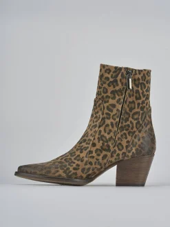 Stivaletti tacco 7cm pelle multicolor