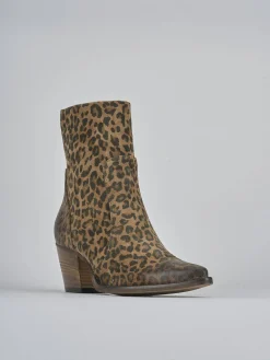 Stivaletti tacco 7cm pelle multicolor