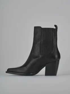 Stivaletti tacco 8cm pelle nero