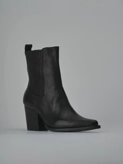 Stivaletti tacco 8cm pelle nero