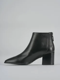 Stivaletti tacco 5cm pelle nero