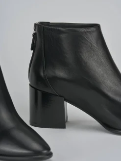 Stivaletti tacco 5cm pelle nero