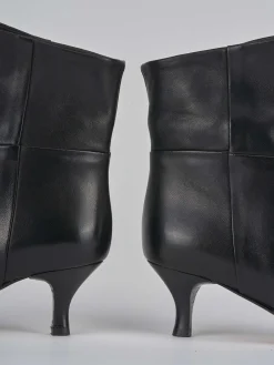 Stivaletti tacco 5cm pelle nero