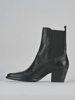 Stivaletti tacco 7cm pelle nero