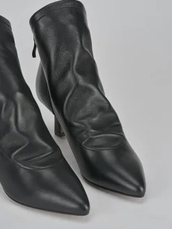 Stivaletti tacco 5cm pelle nero