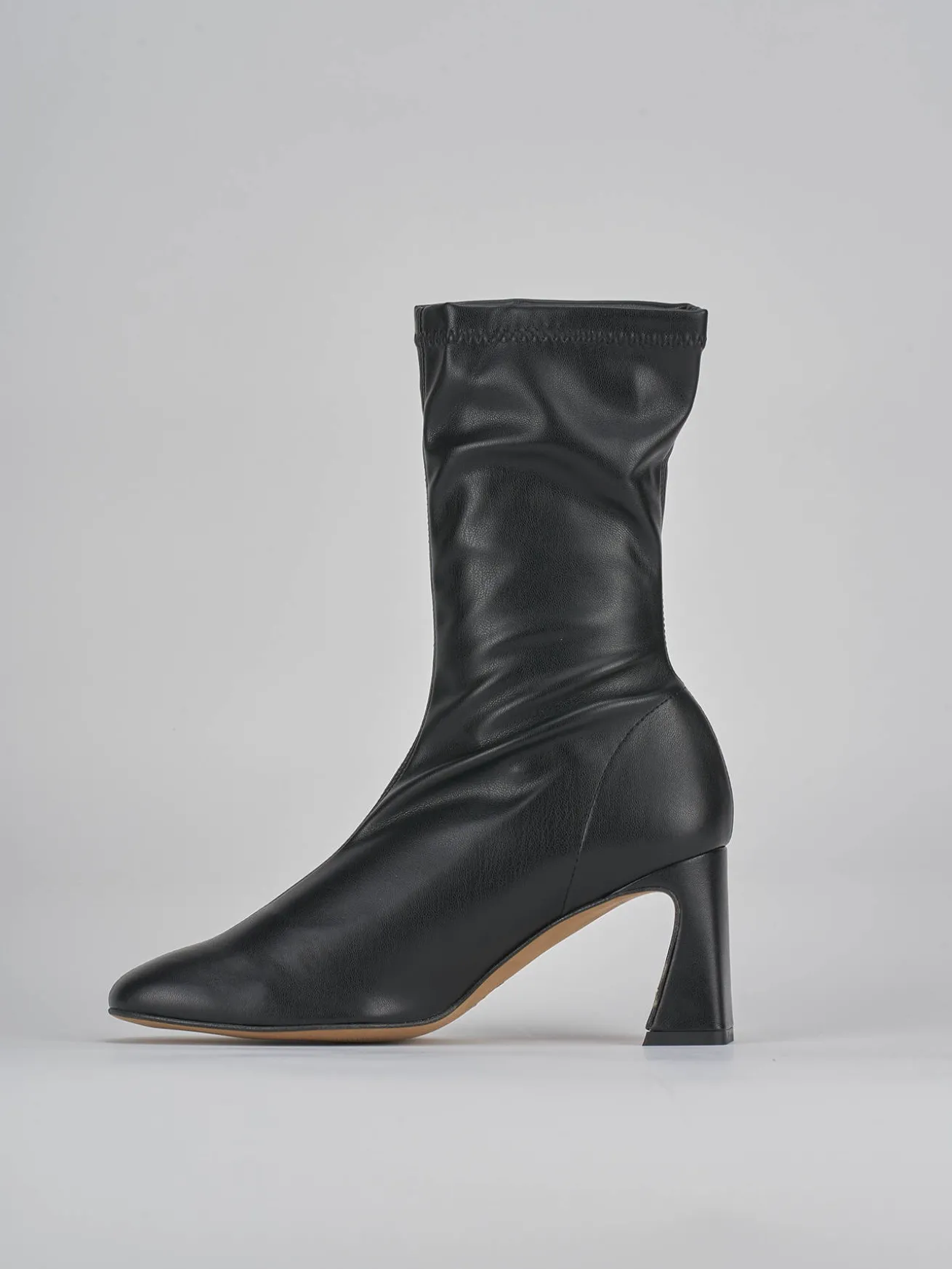 Stivaletti tacco 8cm pelle nero