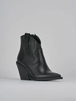 Stivaletti tacco 7cm pelle nero